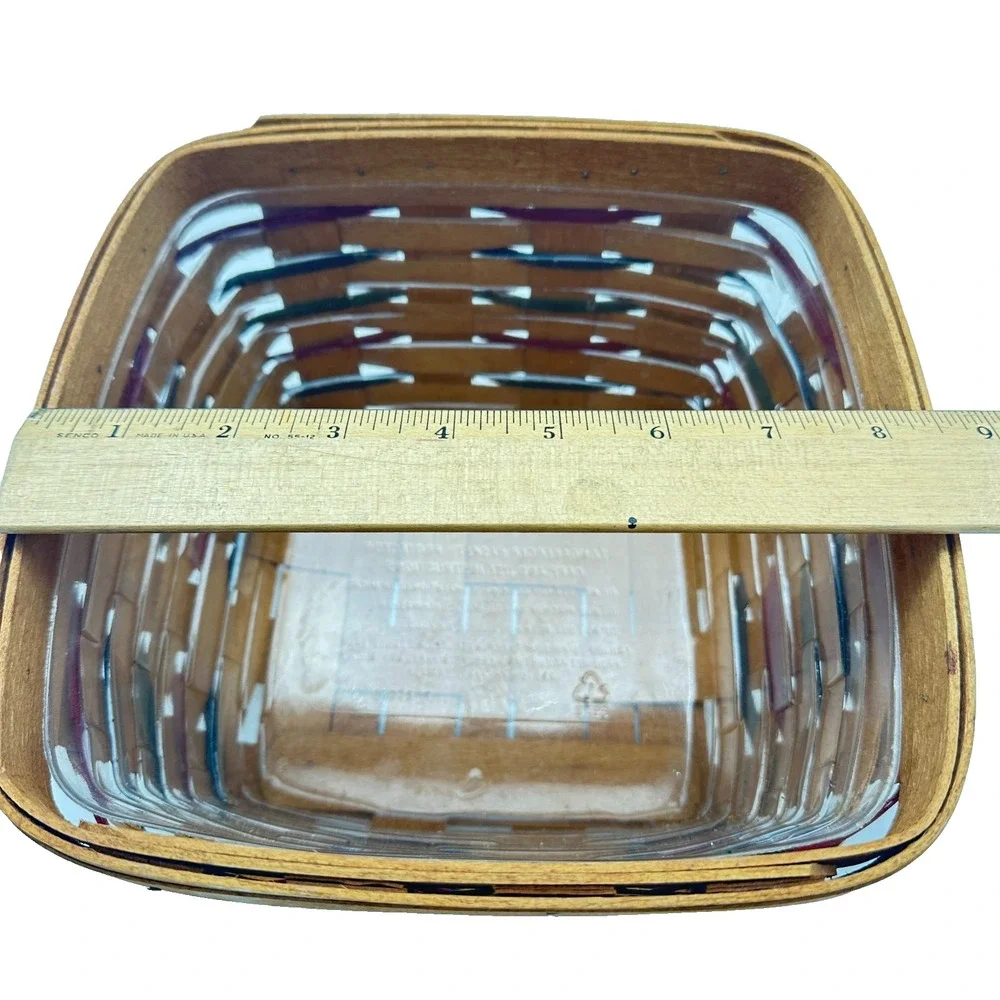 Longaberger Basket W Plastic Liner/Square/Signed 1993 Shades Of Autumn +-8